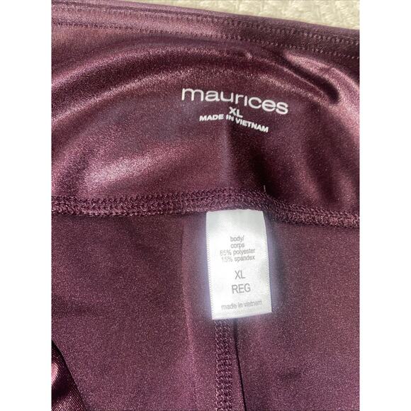 New Maurices High Rise Liquid Shine Legging Plum Purple XL Regular Fall Holiday - Picture 5 of 7